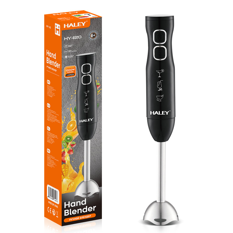 Blender Vertical HALEY 1200W, Lame Inox, 2 Viteze, Motor Silențios, Mâner Anti-Alunecare, Design Compact 37cm