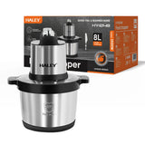 Tocător Electric HALEY HY-1248, 1500W, Bol Inox 8L, 4 Lame din Oțel Inoxidabil, 3 Trepte de Viteză, pentru Carne și Legume