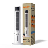 Răcitor de Aer Tip Turn HALEY HY-6117, 2000W, Rezervor 4,5L, 3 Trepte de Viteză, Oscilație Automată, Telecomandă, Timer, Display LED, Alb