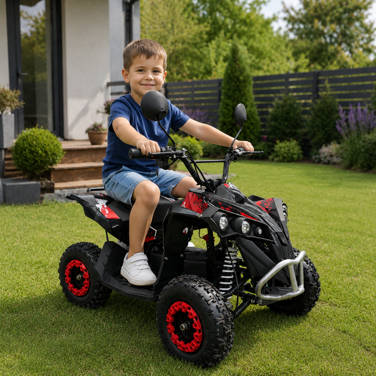 ATV Electric pentru Copii AT PERFORMANCE® 800W, 36V 12Ah, Viteză 30 km/h, Autonomie 15 km, Suspensie Față-Spate, Frână pe Disc, Roți 6 Inch