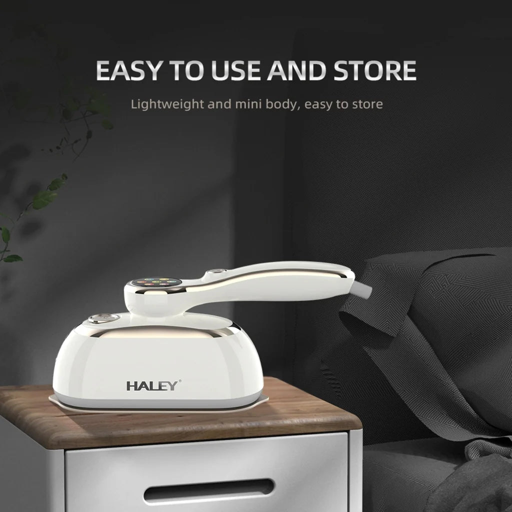 Steamer HALEY HY-2004, 2000W, Rezervor 150 ml, Talpă Inox, Încălzire Rapidă, Abur Continuu, Portabil, Ideal pentru voiaj, Alb