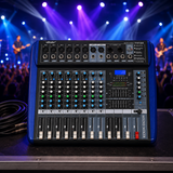 Mixer Audio Profesional AT PERFORMANCE® PM188, 8 Canale, USB, Egalizator Grafic 7 Benzi, Digital Delay