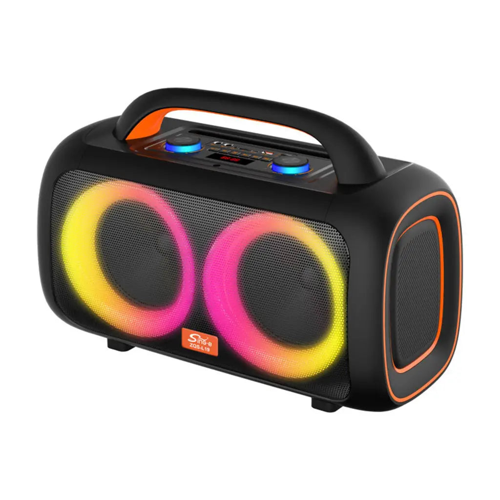 Boxă Portabilă Bluetooth Sing-e ZQS-L19, Karaoke, 1400W, 2 Microfoane Wireless Incluse, RGB LED, USB, TF Card, FM Radio, TWS, Acumulator Reîncărcabil, Negru