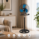 Ventilator 3 în 1 AT PERFORMANCE® AT-2055, 65W, 18 Inch, Podea, Perete și Picior, 3 Viteze, Oscilație, Reglabil pe Înălțime
