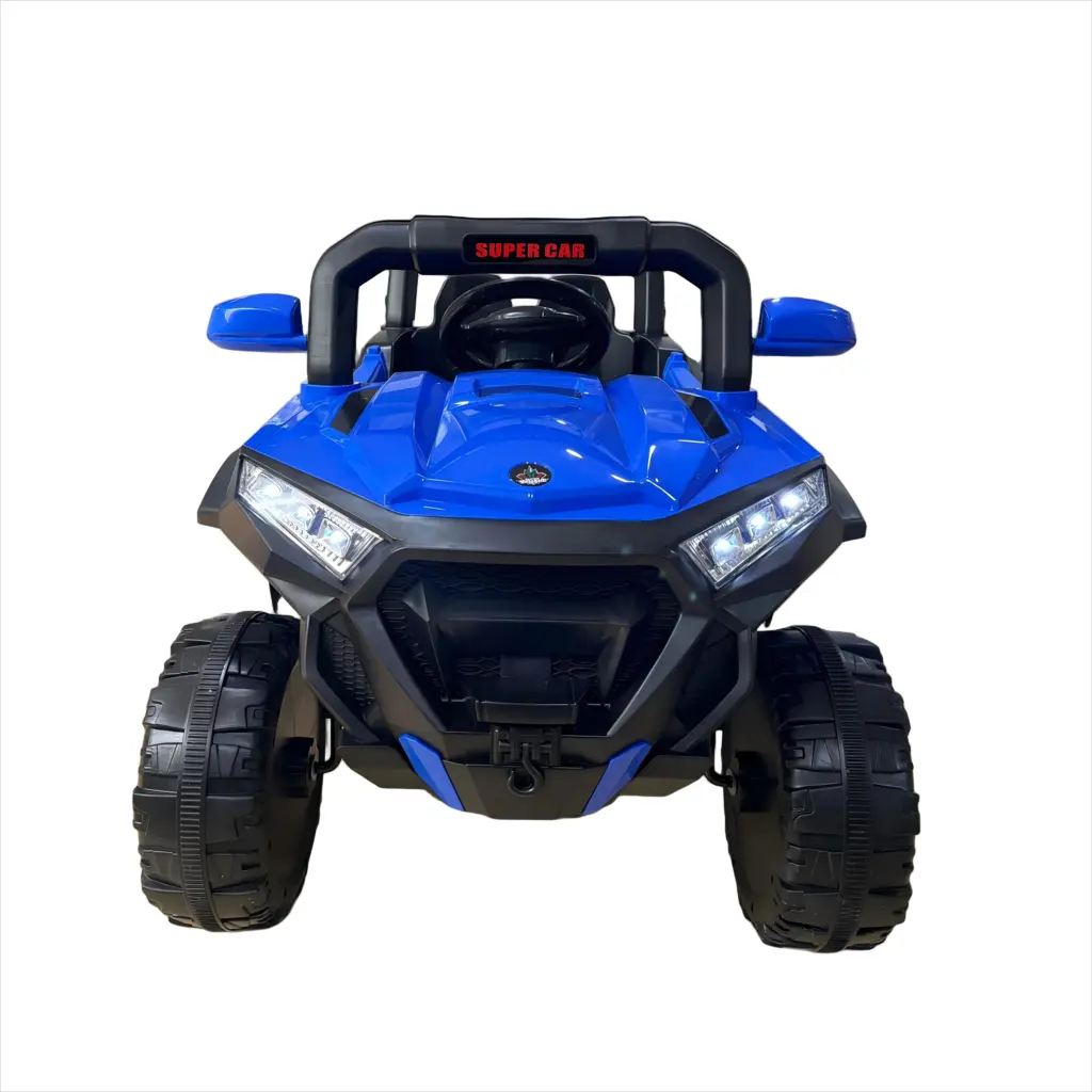 Mașină Electrică KIDOO pentru Copii 4x4 cu Telecomandă 2.4G, 12V, 2 Motoare 380, Faruri LED, Centură de Siguranță, Suspensie, MP3, Albastru