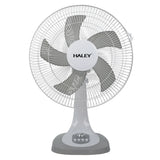 Ventilator de Masă HALEY HY-6018, 16 Inch, 5 Pale, 3 Trepte de Viteză, Oscilație Orizontală, Motor Puternic și Silențios, Alb