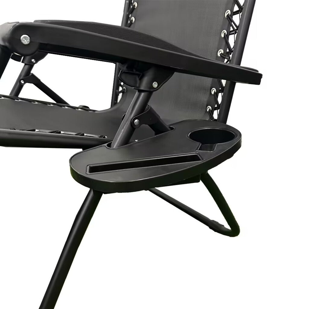 Scaun Șezlong Portabil AT PERFORMANCE®, de Lux, Modern, Scaun Reclinabil, Pliabil pentru Plajă și Grădină, cu Suport pentru Pahare