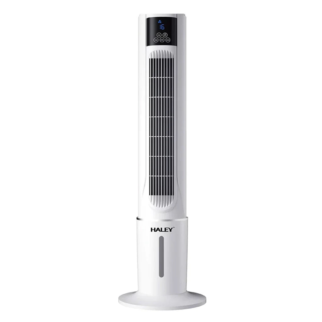 Răcitor de Aer Tip Turn HALEY HY-6117, 2000W, Rezervor 4,5L, 3 Trepte de Viteză, Oscilație Automată, Telecomandă, Timer, Display LED, Alb