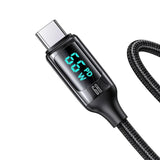 Cablu de Încărcare și Transfer Date USAMS cu Display Digital LED, 1.2m, 6A, 65W
