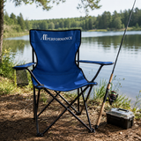 Scaun Pliabil Camping AT Performance®, 120 kg, Cadru Oțel 16 mm, Poliester Rezistent, Suport Pahar, Geantă Transport