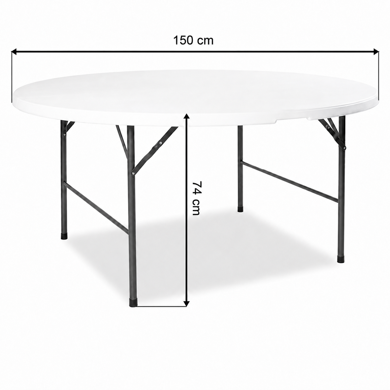Masă Rotundă Pliabilă AT PERFORMANCE® 150 cm, HDPE Profesional, 400 kg, pentru Evenimente și Catering