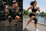 Orteza pentru genunchi elastica ajustabila cu bretele elastice, bandaj cu compresie respirabila, 003, negru