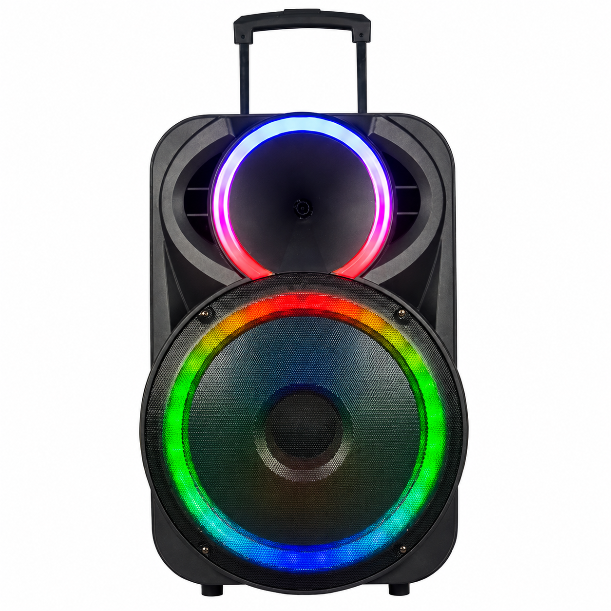 Boxă Portabilă Karaoke KOLAV-F1530, 15", 400W, Bluetooth, 2 Microfoane Wireless, RGB LED, USB/TF, FM, Baterie Reîncărcabilă
