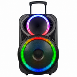 Boxă Portabilă Karaoke KOLAV-F1530, 15", 400W, Bluetooth, 2 Microfoane Wireless, RGB LED, USB/TF, FM, Baterie Reîncărcabilă