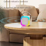 Boxa Cu Microfon Smart, Conectare Bluetooth, IOS/Android, Calitate Inalta A Sunetului, Perfecta Pentru Karaoke, AT PERFORMANCE®, culoare perla