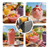 Aparat pentru Gheață Răzuită și Smoothie HALEY HY-2967, 7 Funcții, Granulație Reglabilă, Rezervor de Capacitate Mare, Sistem de Răcire cu Compresor, Funcționare Silențioasă, Gri