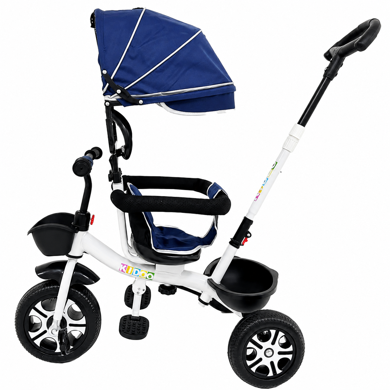 Tricicletă Evolutivă Kiddo KD-X06, Scaun Rotativ 360°, Copertină UV, Roți din Cauciuc, 9 Luni – 6 Ani