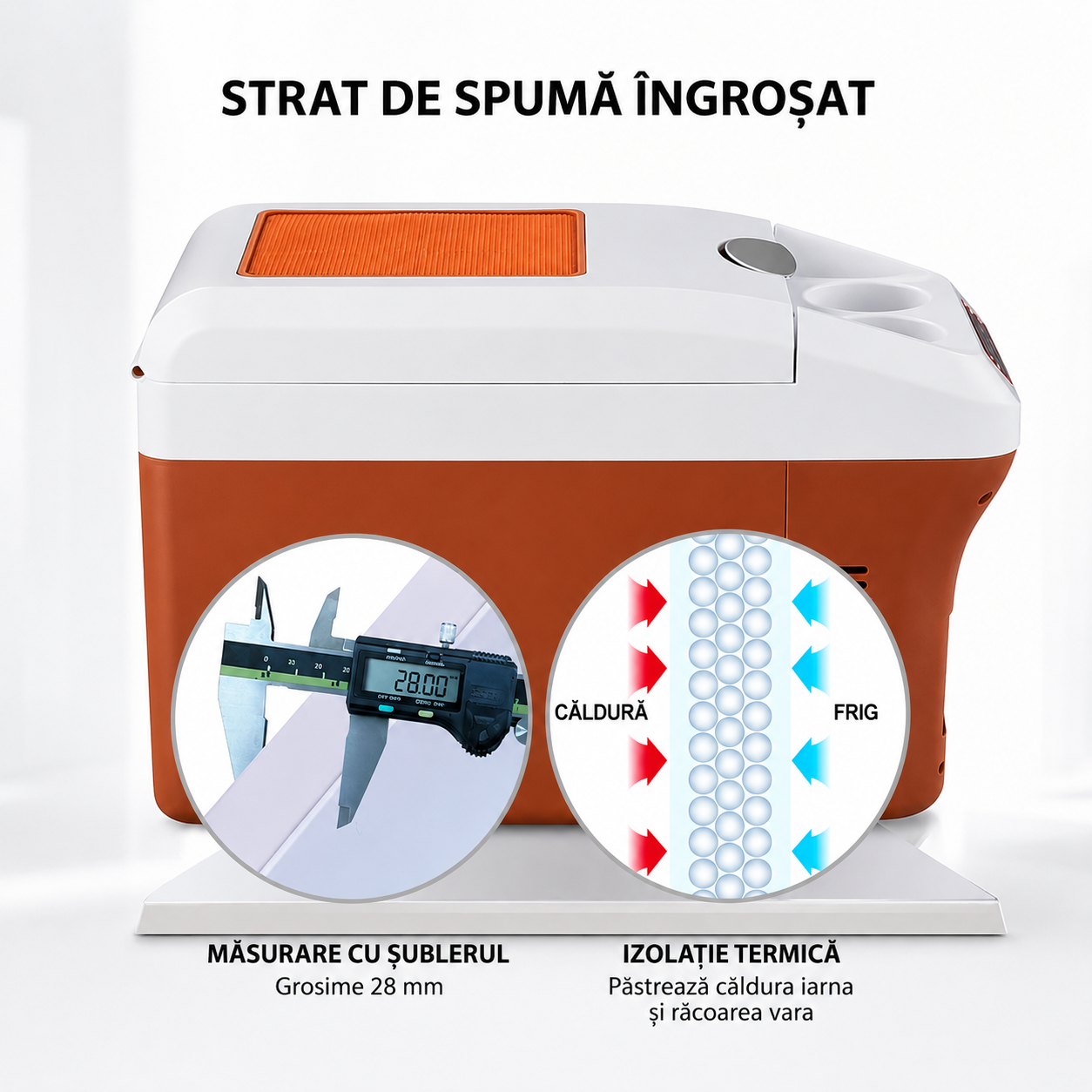 Frigider Auto Portabil AT PERFORMANCE® 15L, 12V/24V și 220V, Funcție Răcire și Încălzire