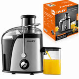 Storcător De Fructe Și Legume HALEY HY-2902, 1000W, 3 Viteze + Pulse, Tub Alimentare 65 mm, Recipient Pulpă 1.2L, Recipient Suc 0.5L, Filtru Din Oțel Inoxidabil