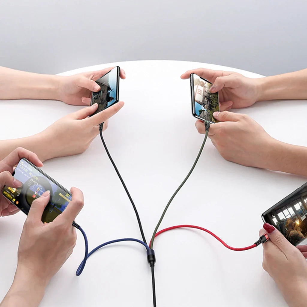 Cablu de incarcare împletit 3 în 1 USAMS, Lightning - USB-C - Micro USB, 5V, 1.2m