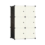 Dulap modular pentru copii, crem, AT PERFORMANCE®, 6 rafturi, durabil, 74X37X110 cm