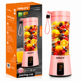 Blender Portabil Haley HY-2950, 480 ml, Baterie 2000 mAh, Reîncărcabil USB, Mini Smoothie Maker pentru Fructe și Legume
