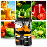 Storcător Electric pentru Citrice Haley HY-2969, 650W, 15.000 RPM, Recipient 400 ml, Tăietor Integrat, Sistem Automat de Alimentare, Negru