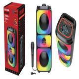 Boxă Portabilă Bluetooth 5.3 Sing-e ZQS42108XM, 200W, 2 Difuzoare 4", Microfon Inclus, Lumini LED RGB, Acumulator 2500mAh, Karaoke, Negru