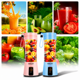 Blender Portabil Haley HY-2950, 480 ml, Baterie 2000 mAh, Reîncărcabil USB, Mini Smoothie Maker pentru Fructe și Legume