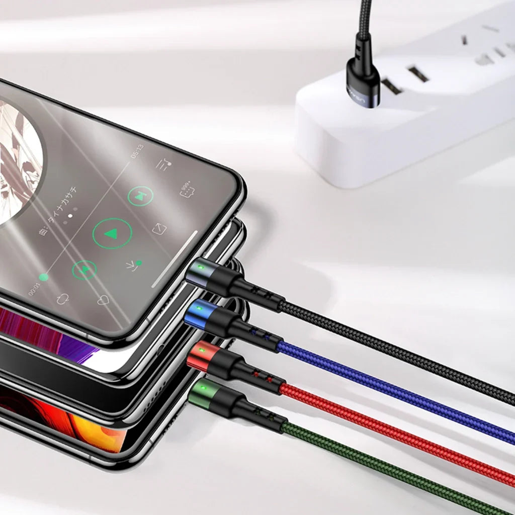 Cablu de incarcare împletit 3 în 1 USAMS, Lightning - USB-C - Micro USB, 5V, 1.2m