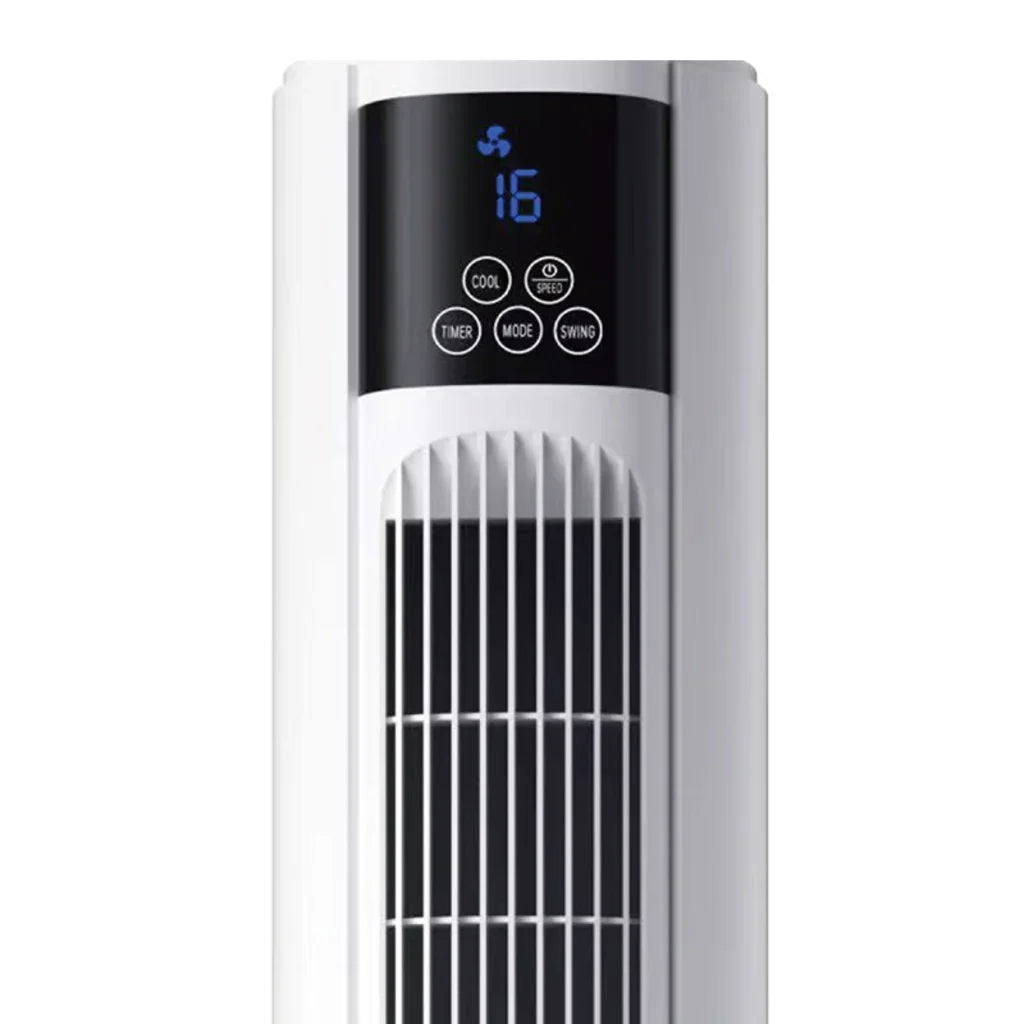 Răcitor de Aer Tip Turn HALEY HY-6117, 2000W, Rezervor 4,5L, 3 Trepte de Viteză, Oscilație Automată, Telecomandă, Timer, Display LED, Alb