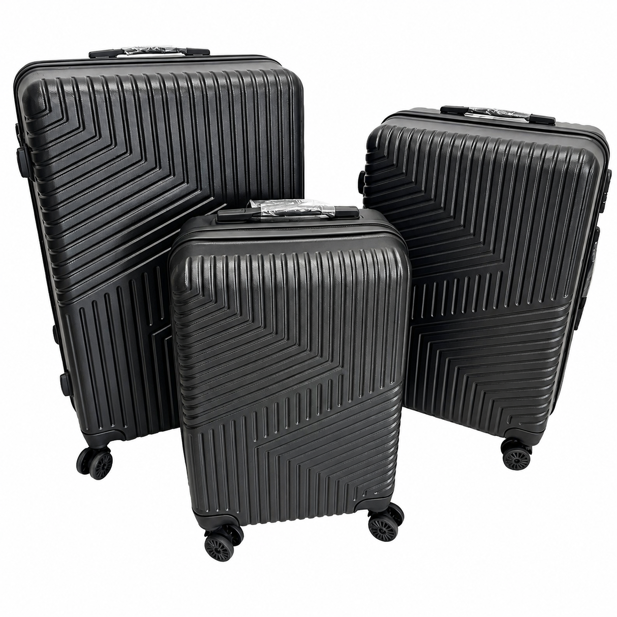 Set 3 Valize de Voiaj ABS, Mare 73 cm + Medie 65 cm + Cabină 55 cm, Roți Duble 360°, Mâner Telescopic, Carcasă Rigidă Rezistentă
