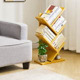 AT PERFORMANCE® Raft pentru Cărți cu 4 Polițe, Design Tip Arbore, Stejar Natur, 26,5 × 16,8 × 59,5 cm