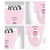 Epilator Electric pentru Femei HALEY HY-6501, 36 Pensete, 2 Trepte de Viteză, Lumină LED, Sistem de Masaj, Acumulator Reîncărcabil, Alb/Roz