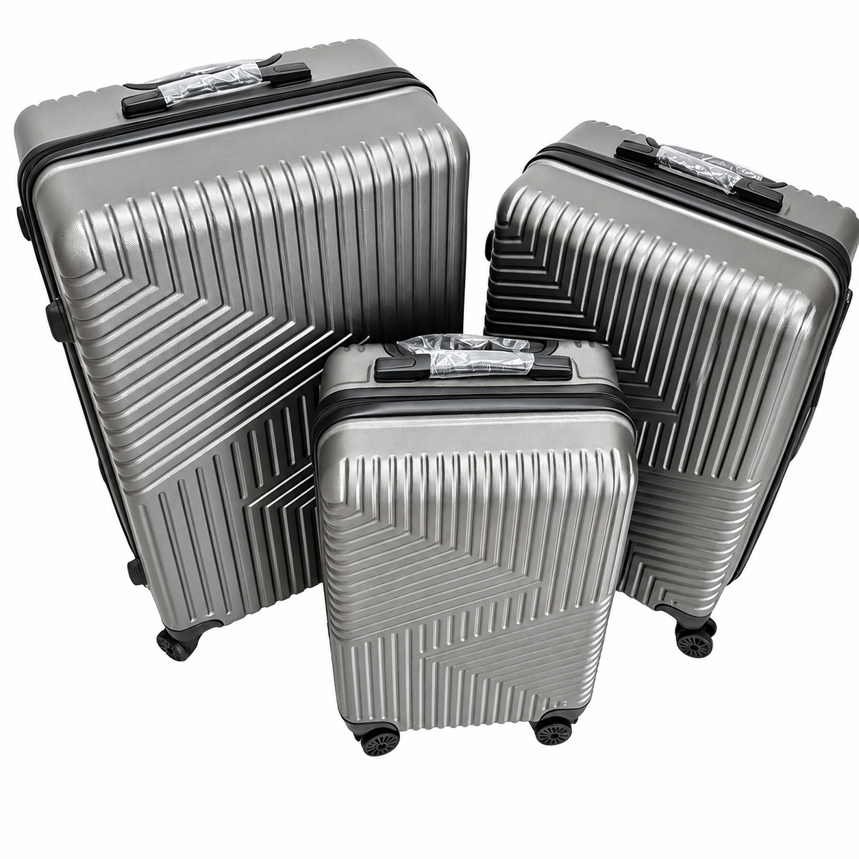 Set 3 Valize de Voiaj ABS, Mare 73 cm + Medie 65 cm + Cabină 55 cm, Roți Duble 360°, Mâner Telescopic, Carcasă Rigidă Rezistentă