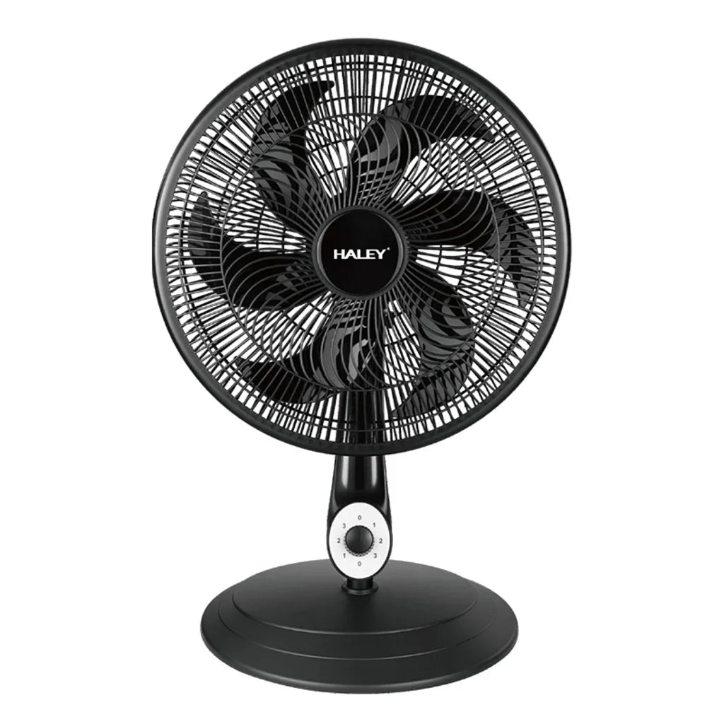 Ventilator cu Picior HALEY HY-6016, 18 Inch, 6 Pale, 3 în 1 (Podea/Masă), 3 Trepte de Viteză, Oscilație Orizontală, Înălțime Reglabilă, Motor Puternic și Silențios, Negru