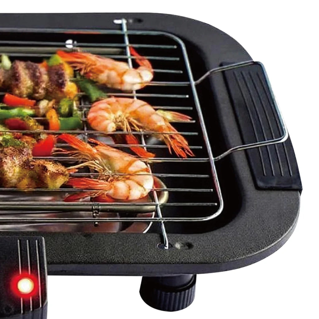 Grătar Electric HALEY HY-8611, 2000W, Grill de Masă cu Temperatură Reglabilă, Grătar Detașabil, Încălzire Rapidă, Suprafață Antiaderentă, Negru