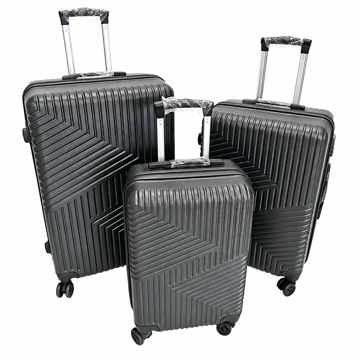 Set 3 Valize de Voiaj ABS, Mare 73 cm + Medie 65 cm + Cabină 55 cm, Roți Duble 360°, Mâner Telescopic, Carcasă Rigidă Rezistentă