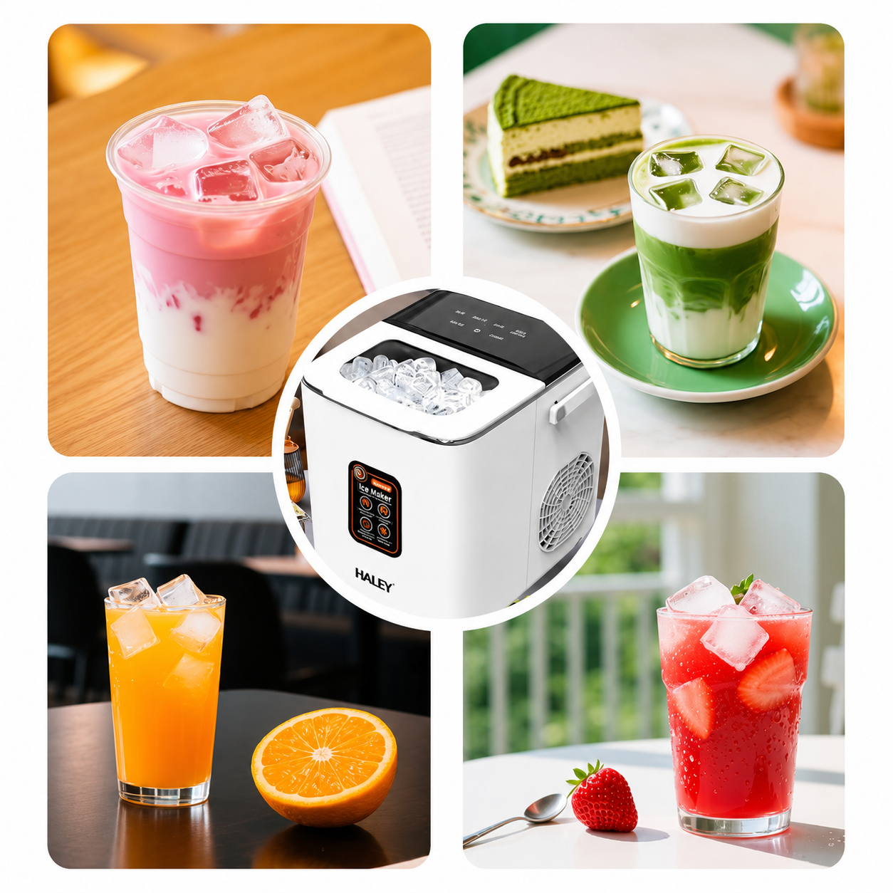 Mașină de Gheață Haley HY-6101, 100W, 12 Kg/24h, 9 Cuburi/Ciclu, Rezervor 1.8L, 2 Dimensiuni de Gheață