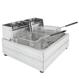 Friteuză Electrică Profesională Dublă AT Performance AT-82, 12L (2×6L, 5000W, Inox)