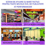 Reclama luminoasa led, AT PERFORMANCE®, Programabila, Wi-Fi, USB, P5 Full Color, 130 x 70 cm, Aluminiu/ABS