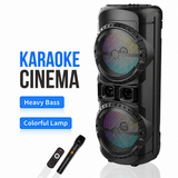 Boxă Portabilă Karaoke Sing-e ZQS12201, 400W, Bluetooth, Dual 12", Microfon Wireless Inclus, LED RGB, USB/TF/AUX, Radio FM, Acumulator Reîncărcabil