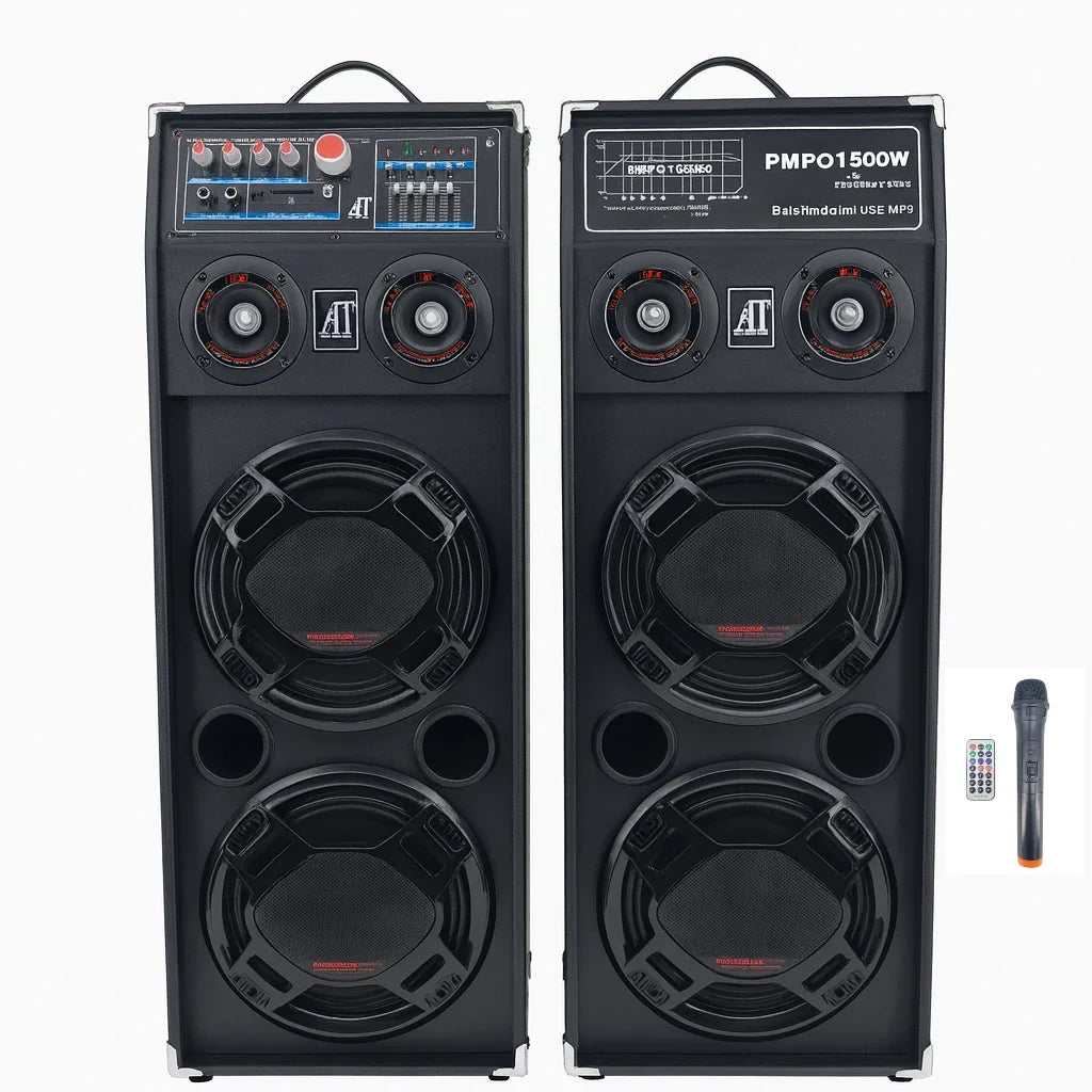 Boxe Profesionale AT Performance AT-288, 1500W, Bluetooth, USB, FM, Microfon Wireless
