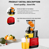 Storcător cu Presare Lentă Haley HY-604, 200W, Slow Juicer, Recipient Suc 300 ml, Recipient Pulpă 300 ml, Filtru Inox cu Micropori, Roșu