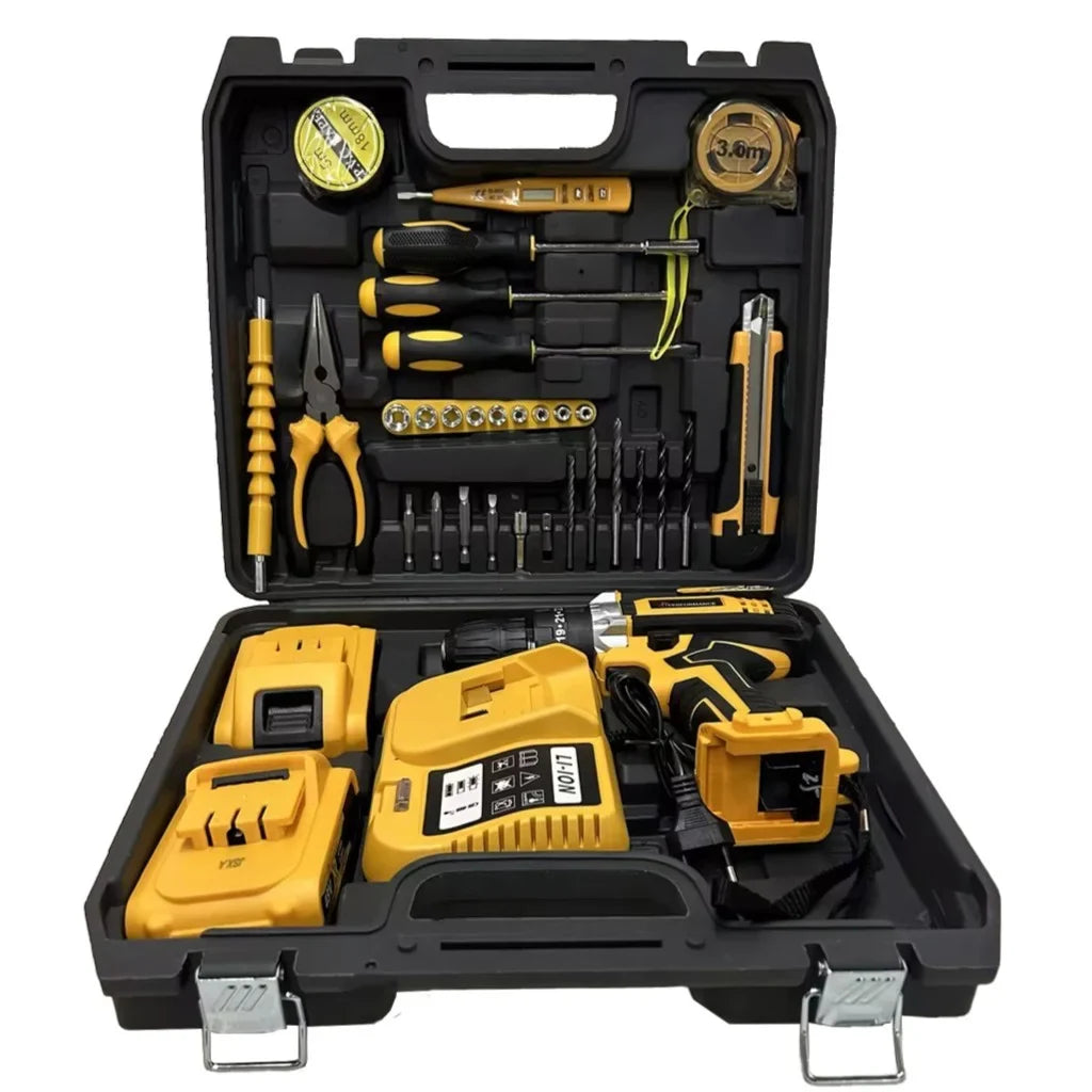 Trusă Bormașină cu Acumulator AT PERFORMANCE® 48V, 2 Baterii 5.0Ah, 2 Viteze, 42Nm, 30 Accesorii, Mandrină 13mm, Cutie Transport