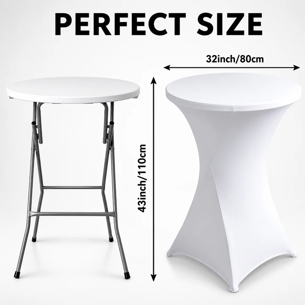 Masă Înaltă Pliabilă AT PERFORMANCE® AT-2061, Ø80 cm, 110 cm Înălțime, Husă Elastică Inclusă, Cadru Metalic