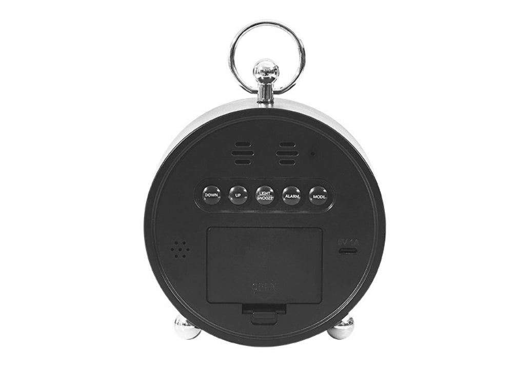 Ceas Digital AT PERFORMANCE®, de Masa sau Perete, cu Alarma, Snooze, Lumina LED, Mod Noapte, Control vocal, USB - Roz.