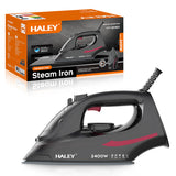Fier de călcat cu abur HALEY® HY-2060, 2400W, Talpă ceramică, Abur vertical, Auto-curățare,  Negru
