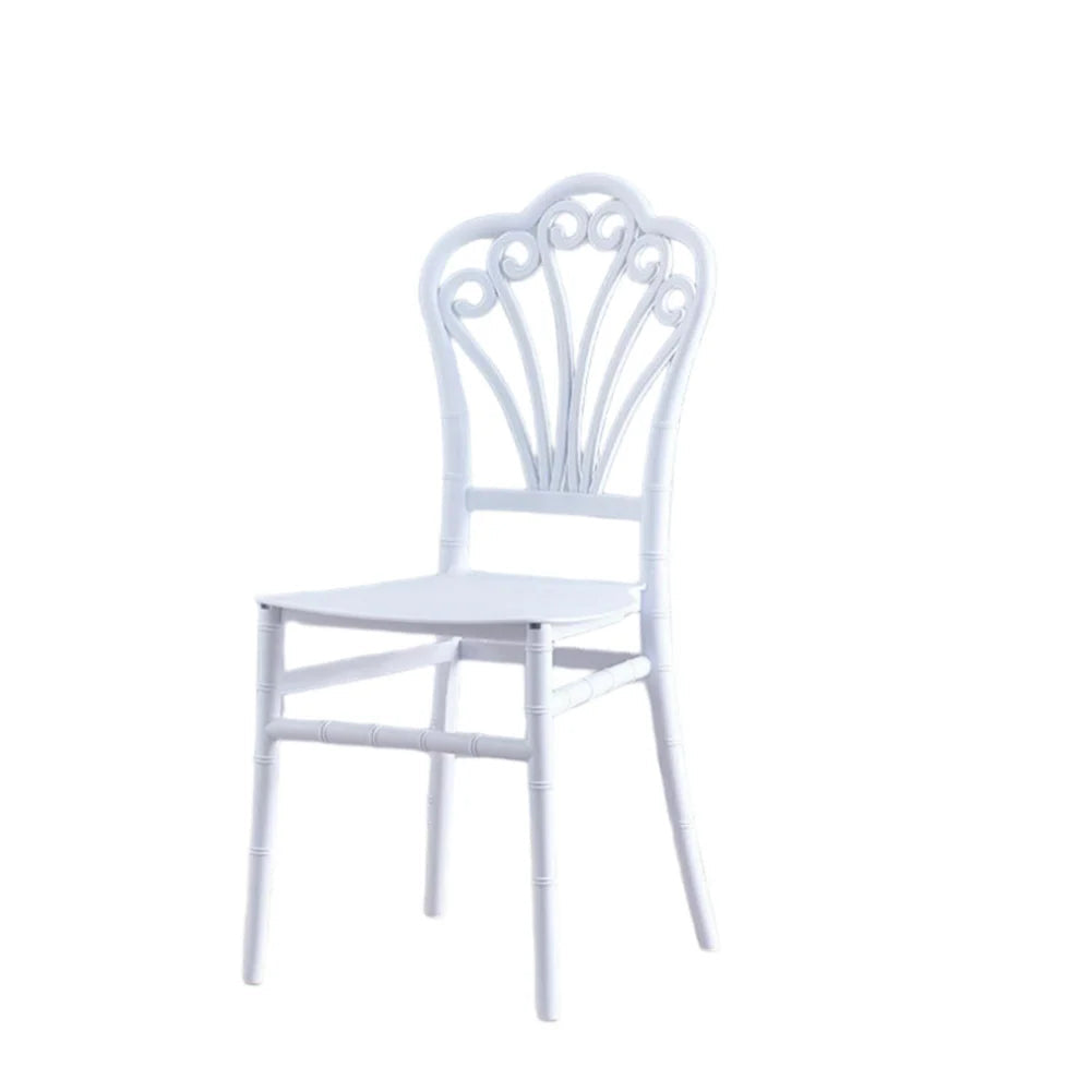 Scaun Elegant AT PERFORMANCE® Chiavari, din Policarbonat, Rezistent la Umiditate, Fără Brațe, Alb, 38 x 37 x 88.5 cm