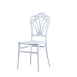Scaun Elegant AT PERFORMANCE® Chiavari, din Policarbonat, Rezistent la Umiditate, Fără Brațe, Alb, 38 x 37 x 88.5 cm